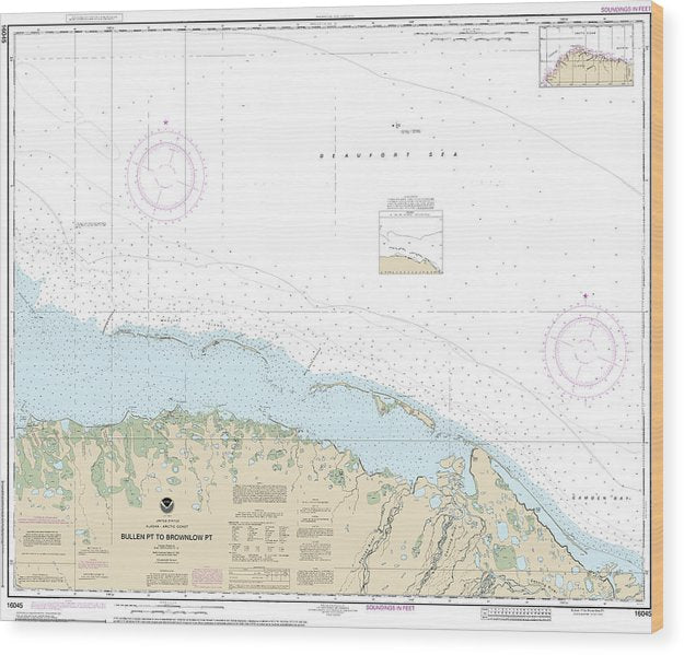 Nautical Chart-16045 Bullen Pt-Brownlow Pt Wood Print