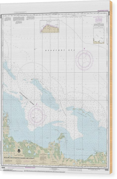 Nautical Chart-16046 Mcclure-Stockton Islands-Vicinity Wood Print