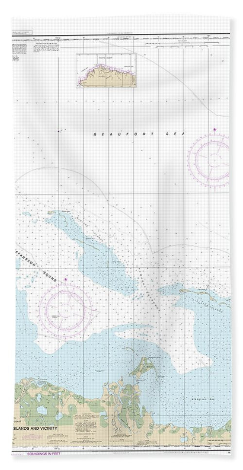 Nautical Chart 16046 Mcclure Stockton Islands Vicinity Bath Towel