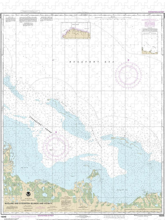 Nautical Chart 16046 Mcclure Stockton Islands Vicinity Puzzle