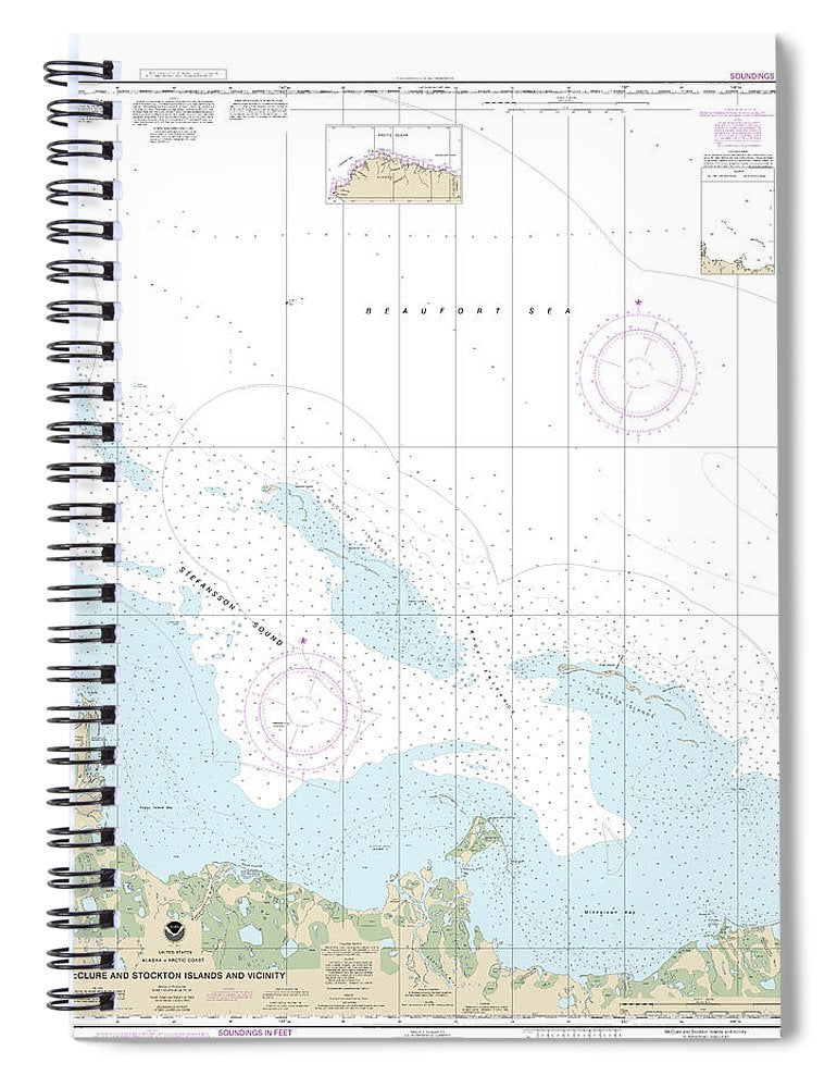 Nautical Chart 16046 Mcclure Stockton Islands Vicinity Spiral Notebook