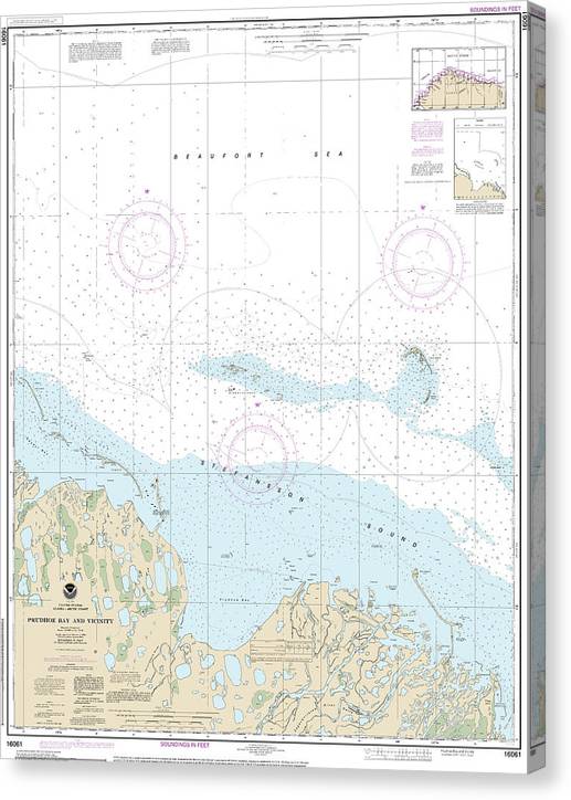 Nautical Chart-16061 Prudhoe Bay-Vicinity Canvas Print