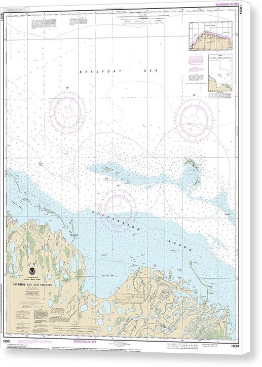 Nautical Chart-16061 Prudhoe Bay-vicinity - Canvas Print