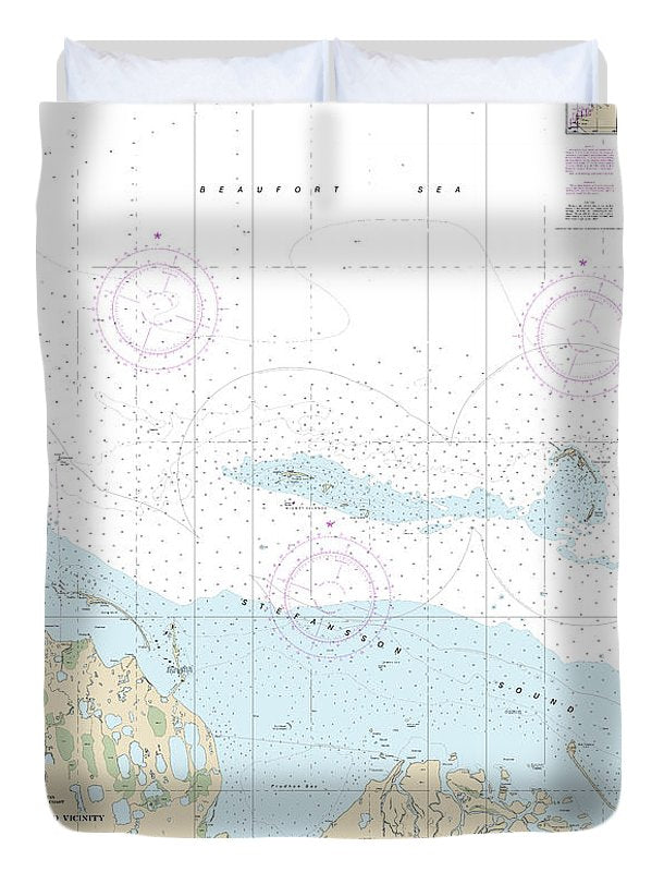 Nautical Chart-16061 Prudhoe Bay-vicinity - Duvet Cover