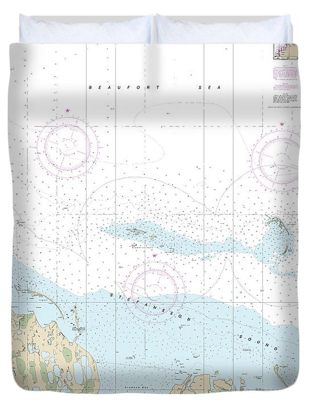 Nautical Chart-16061 Prudhoe Bay-vicinity - Duvet Cover