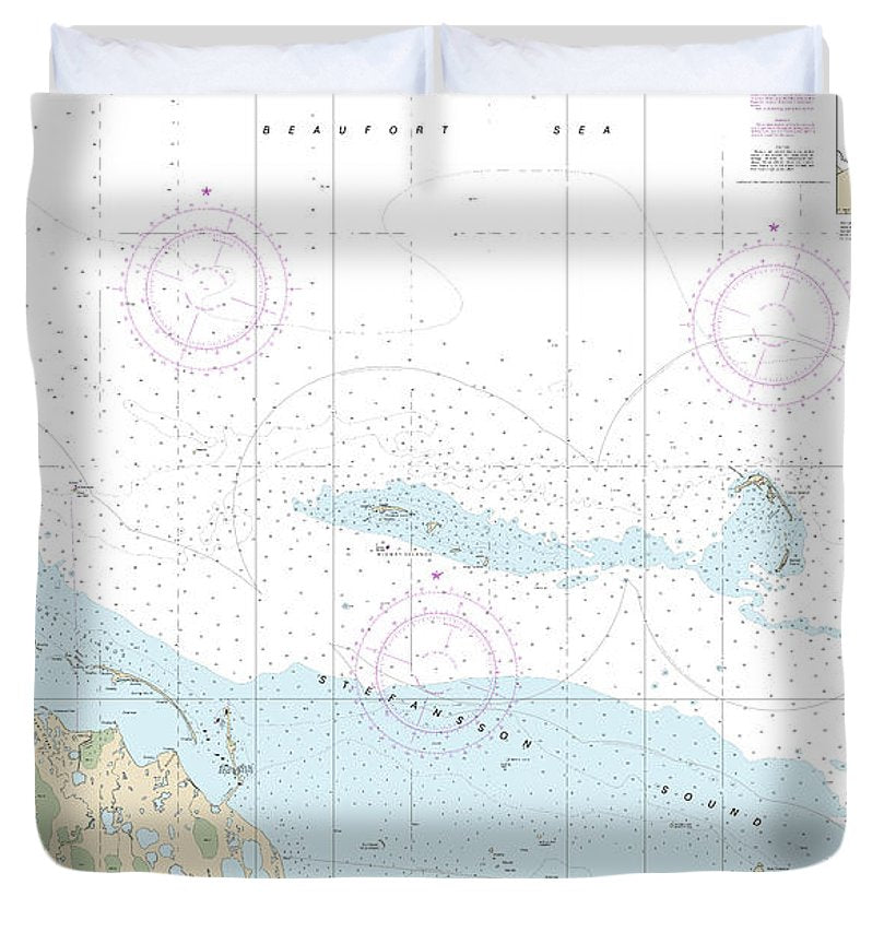 Nautical Chart 16061 Prudhoe Bay Vicinity Duvet Cover