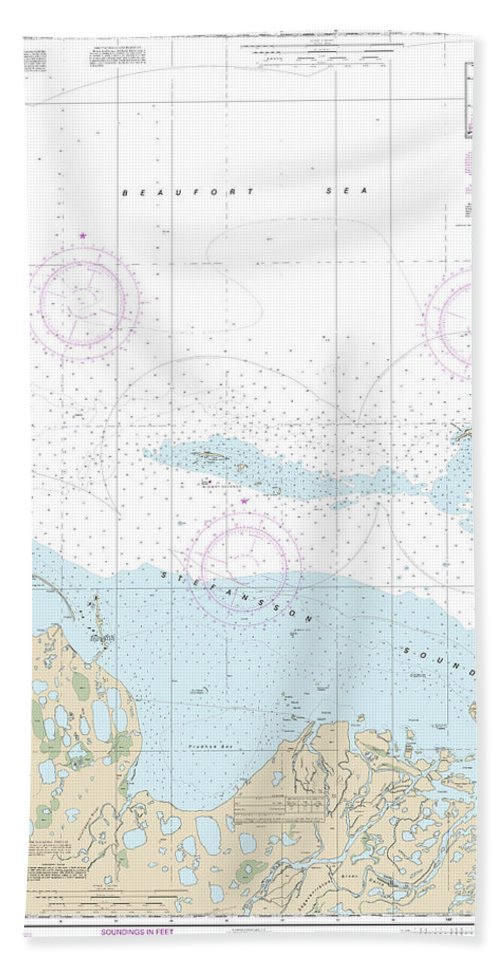 Nautical Chart-16061 Prudhoe Bay-vicinity - Bath Towel