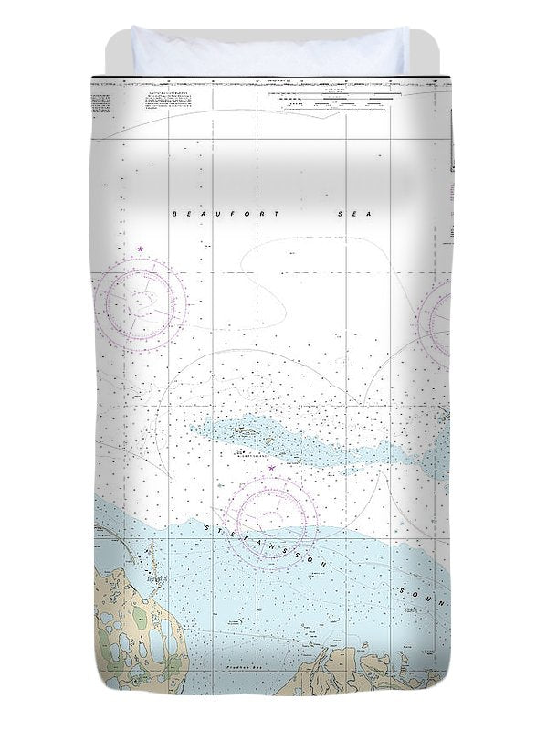 Nautical Chart-16061 Prudhoe Bay-vicinity - Duvet Cover