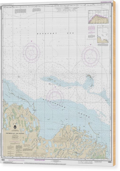 Nautical Chart-16061 Prudhoe Bay-Vicinity Wood Print