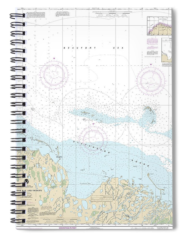 Nautical Chart 16061 Prudhoe Bay Vicinity Spiral Notebook