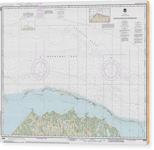 Nautical Chart-16062 Jones Islands-Approaches Wood Print