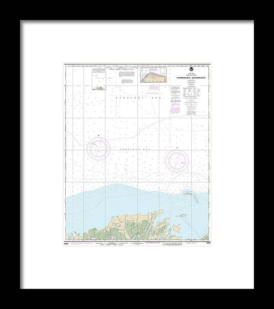 Nautical Chart-16063 Harrison Bay-eastern Part - Framed Print