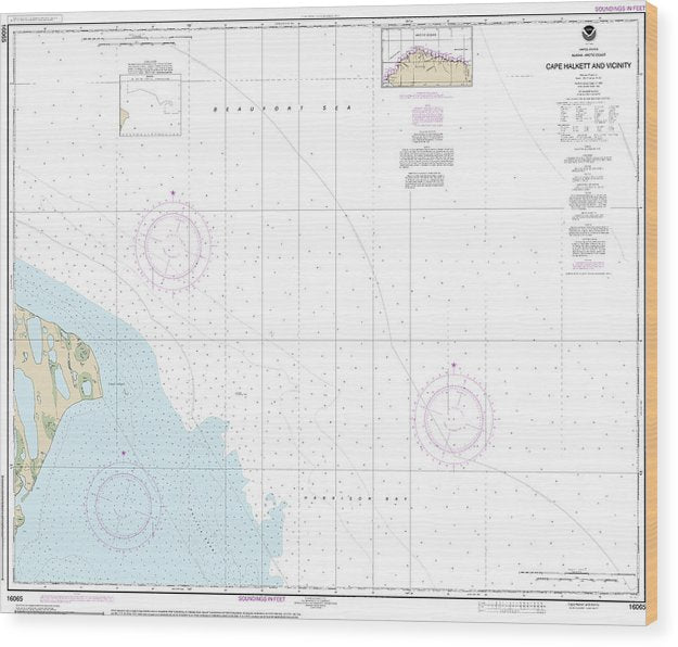 Nautical Chart-16065 Cape Halkett-Vicinity Wood Print