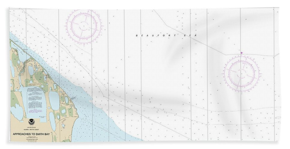 Nautical Chart 16067 Approaches Smith Bay Bath Towel