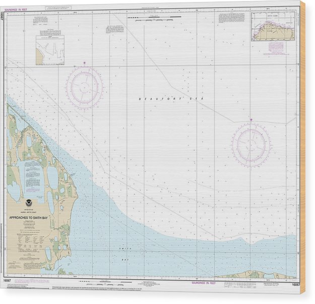 Nautical Chart-16067 Approaches-Smith Bay Wood Print