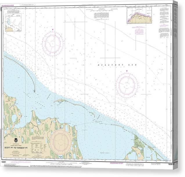 Nautical Chart-16081 Scott Pt-Tangent Pt Canvas Print