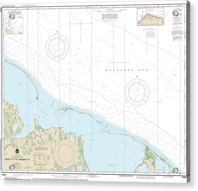 Nautical Chart-16081 Scott Pt-tangent Pt - Acrylic Print