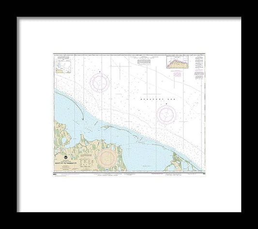 Nautical Chart-16081 Scott Pt-tangent Pt - Framed Print