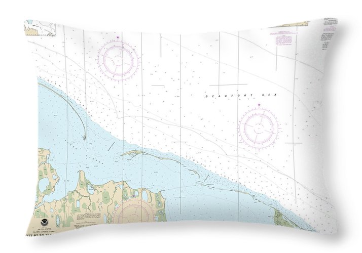 Nautical Chart-16081 Scott Pt-tangent Pt - Throw Pillow