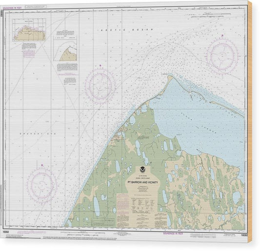 Nautical Chart-16082 Pt Barrow-Vicinity Wood Print