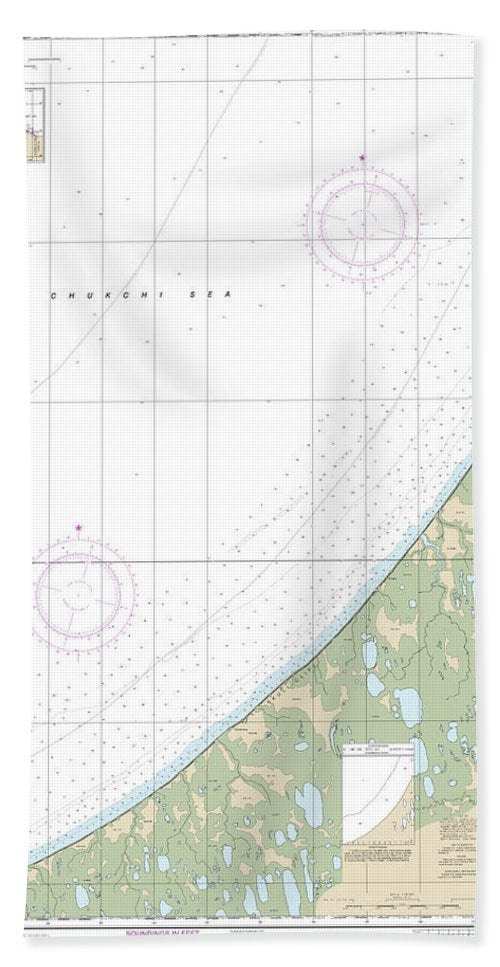 Nautical Chart 16083 Skull Cliff Vicinity Bath Towel