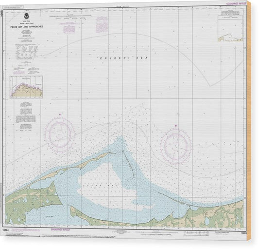 Nautical Chart-16084 Peard Bay-Approaches Wood Print