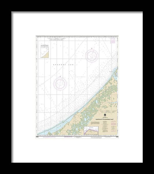 A beuatiful Framed Print of the Nautical Chart-16086 Nakotlek Pt-Wainwright by SeaKoast
