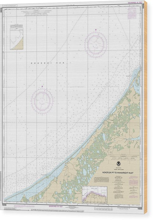 Nautical Chart-16086 Nakotlek Pt-Wainwright Wood Print