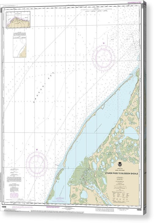 Nautical Chart-16088 Utukok Pass-Blossom Shoals  Acrylic Print