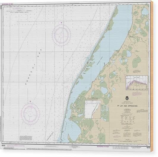 Nautical Chart-16101 Pt Lay-Approaches Wood Print