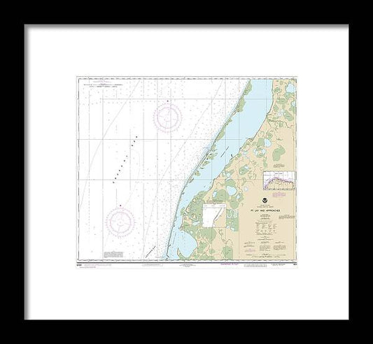 A beuatiful Framed Print of the Nautical Chart-16101 Pt Lay-Approaches by SeaKoast