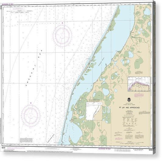 Nautical Chart-16101 Pt Lay-Approaches  Acrylic Print