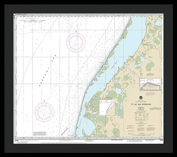 Nautical Chart-16101 Pt Lay-approaches - Framed Print