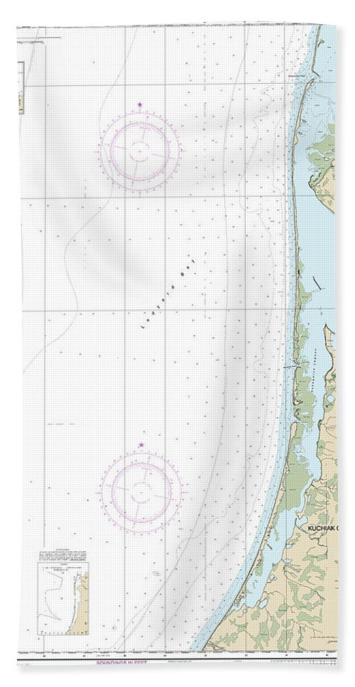 Nautical Chart-16102 Kuchiak River-kukpowruk Pass - Bath Towel