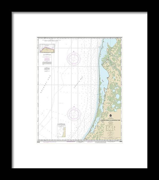 Nautical Chart-16102 Kuchiak River-kukpowruk Pass - Framed Print