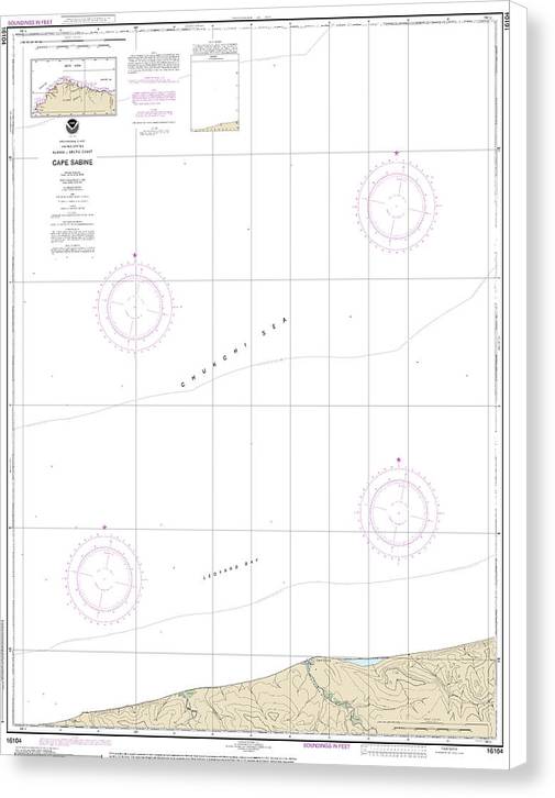 Nautical Chart-16104 Cape Sabine - Canvas Print