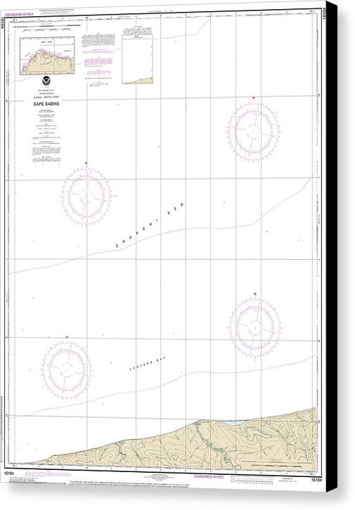 Nautical Chart-16104 Cape Sabine - Canvas Print