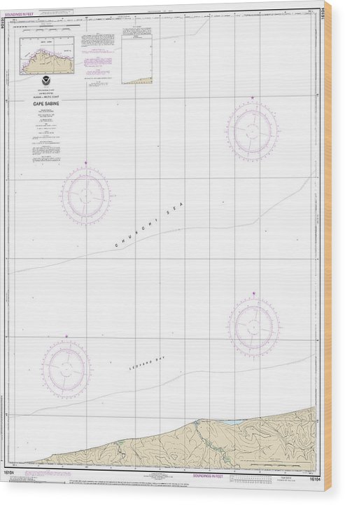 Nautical Chart-16104 Cape Sabine Wood Print