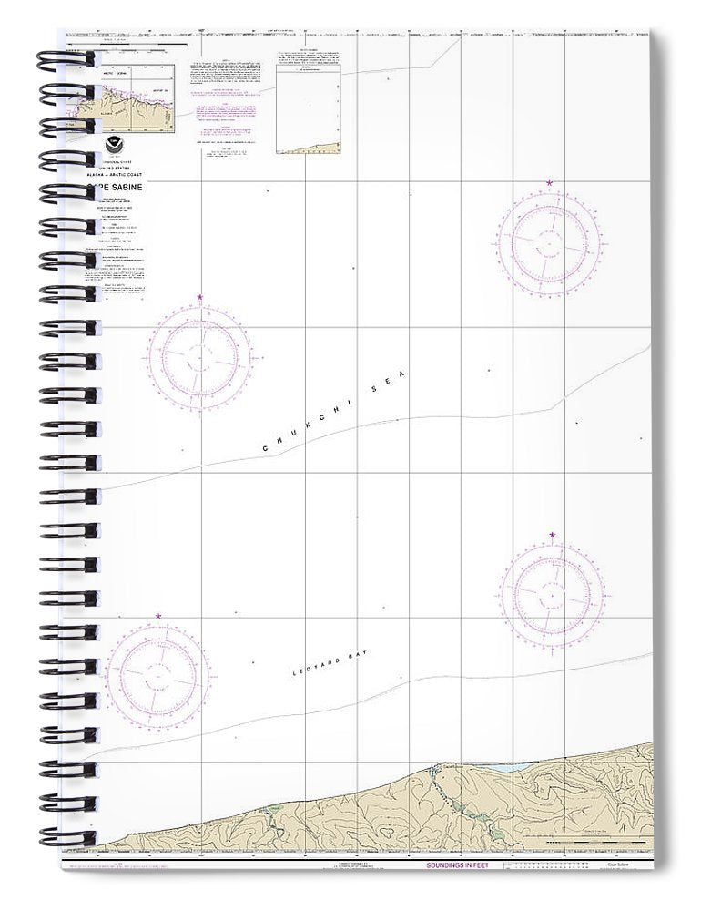 Nautical Chart 16104 Cape Sabine Spiral Notebook