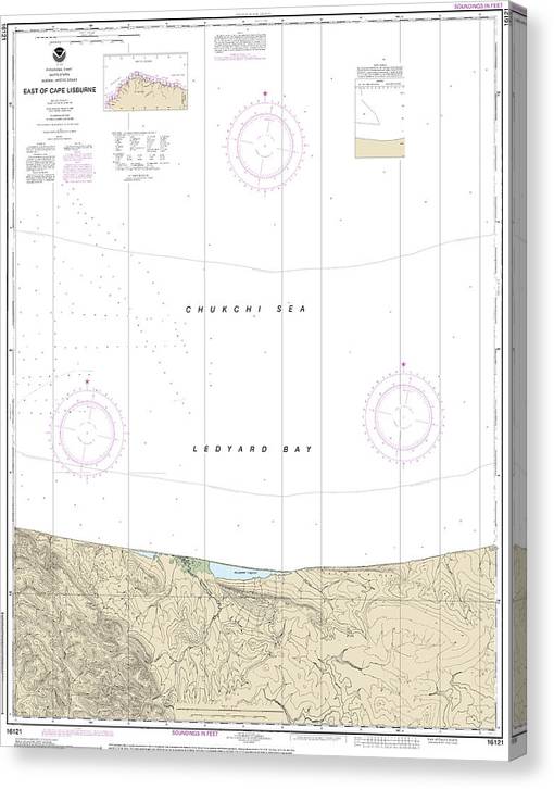 Nautical Chart-16121 East-Cape Lisburne Canvas Print