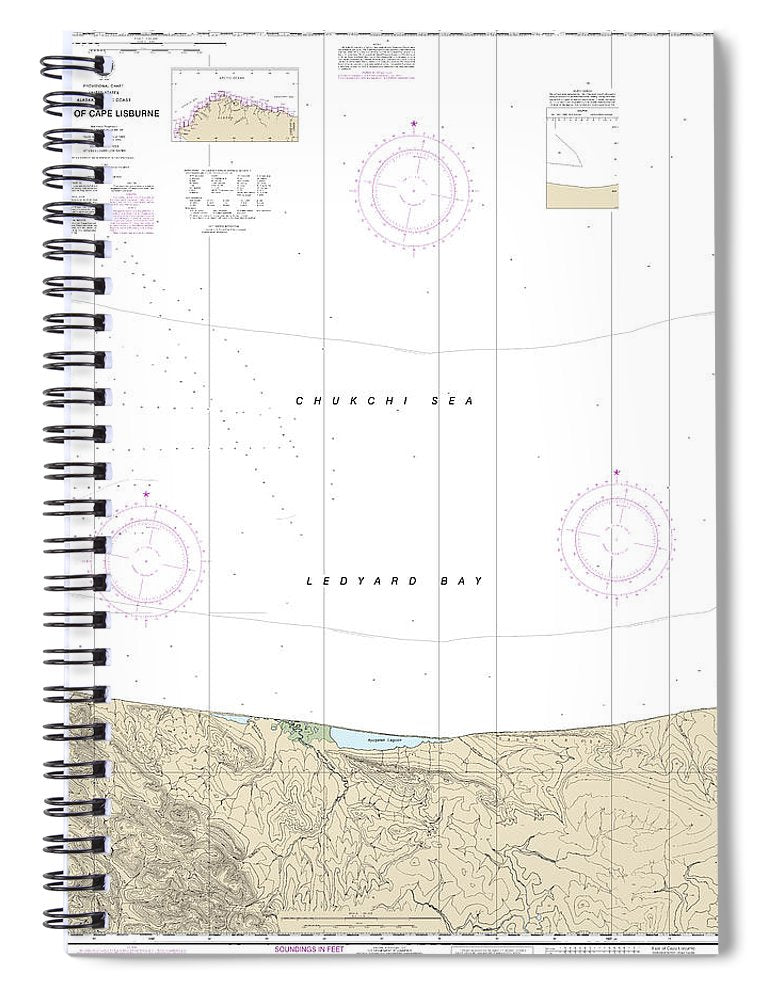 Nautical Chart 16121 East Cape Lisburne Spiral Notebook