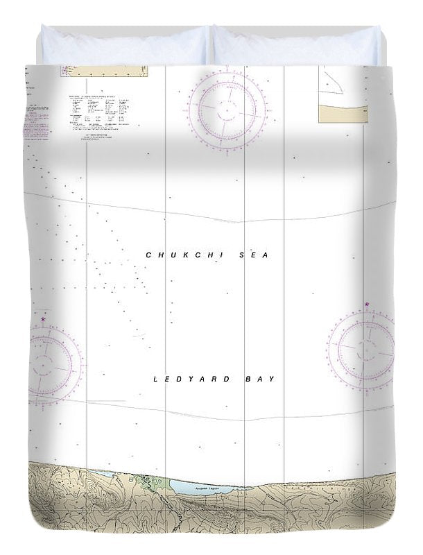 Nautical Chart-16121 East-cape Lisburne - Duvet Cover