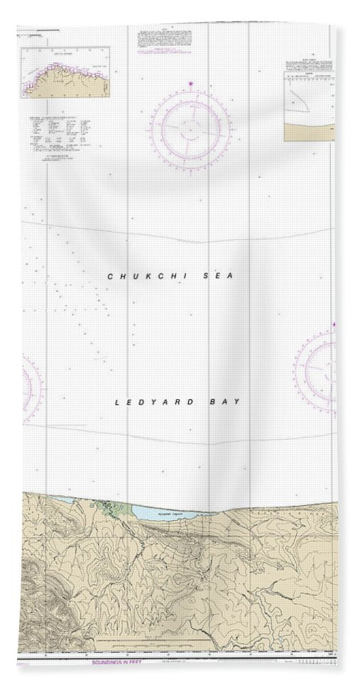 Nautical Chart-16121 East-cape Lisburne - Bath Towel