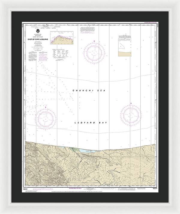 Nautical Chart-16121 East-cape Lisburne - Framed Print