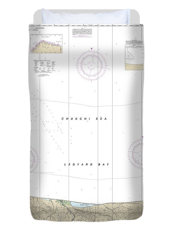 Nautical Chart-16121 East-cape Lisburne - Duvet Cover