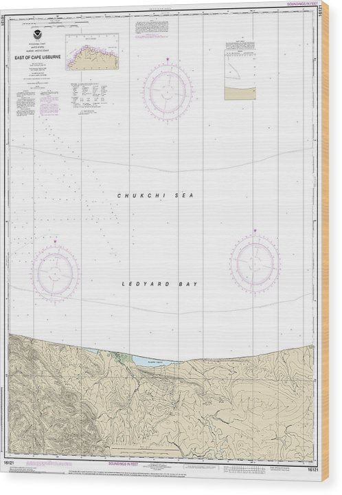 Nautical Chart-16121 East-Cape Lisburne Wood Print