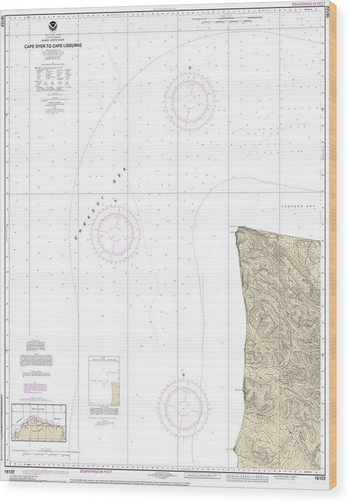 Nautical Chart-16122 Cape Dyer-Cape Lisburge Wood Print