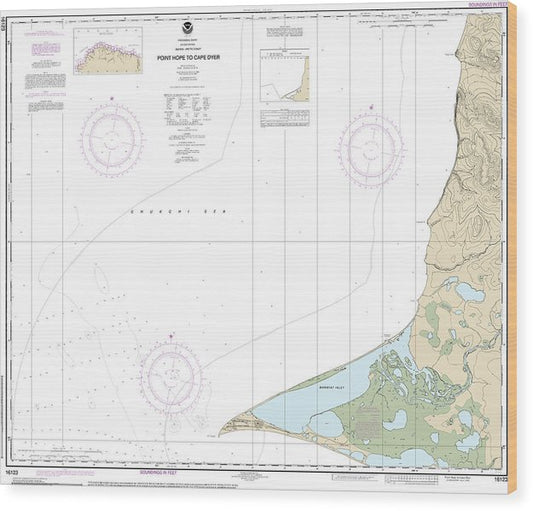 Nautical Chart-16123 Point Hope-Cape Dyer Wood Print