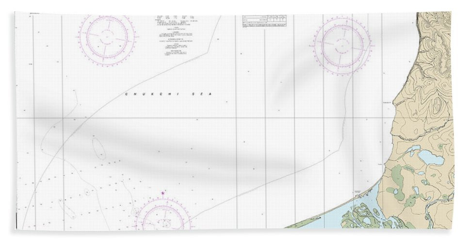 Nautical Chart 16123 Point Hope Cape Dyer Bath Towel