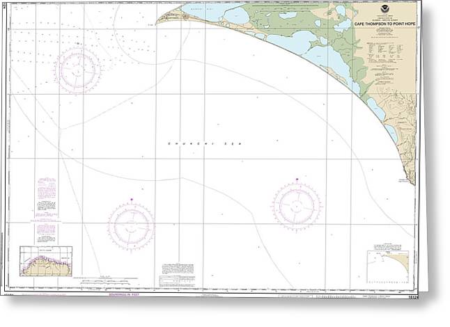 Nautical Chart-16124 Cape Thompson-point Hope - Greeting Card